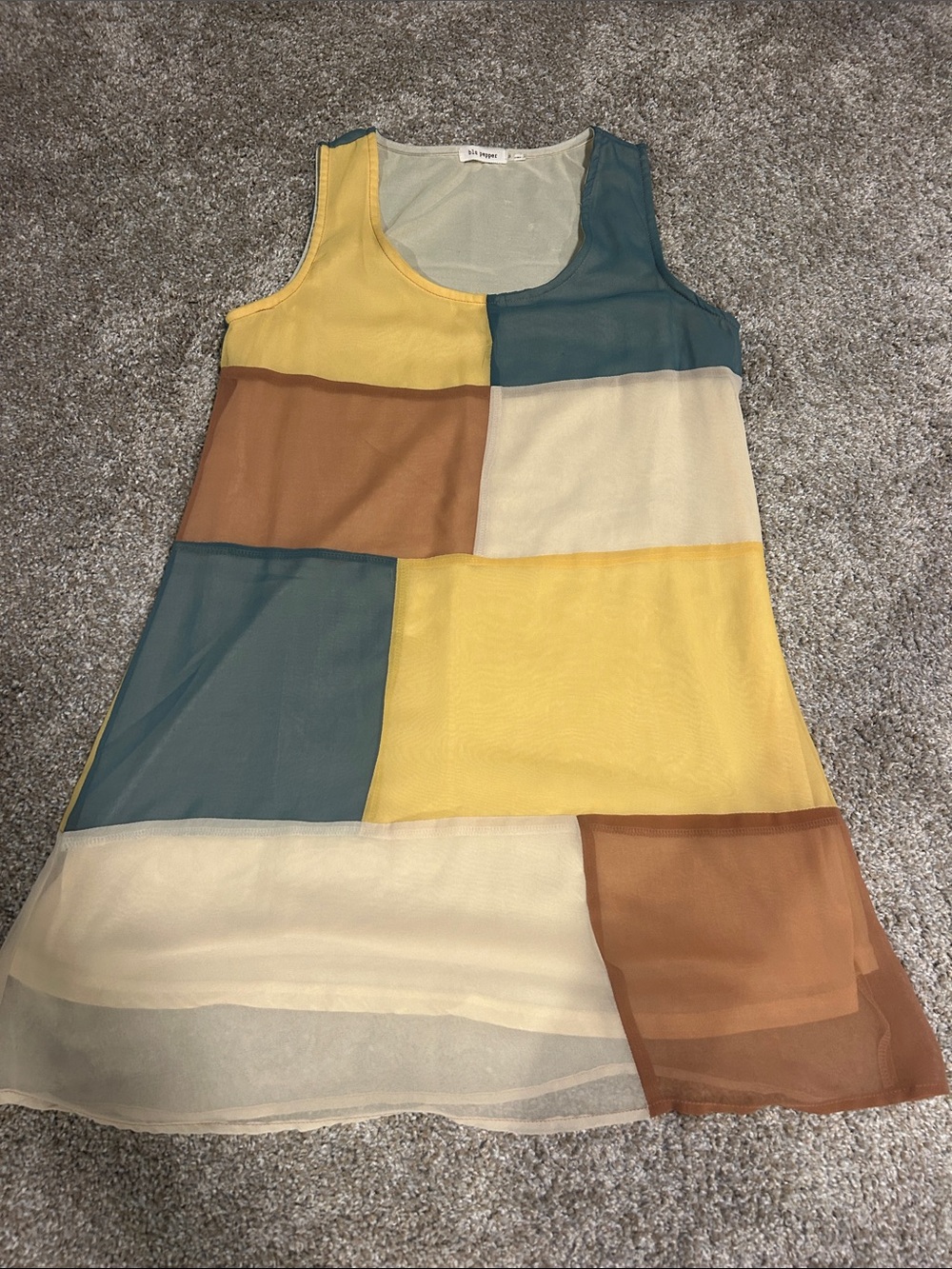 Blu Pepper Cream Sleeveless Top with Subtle Sheen